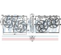 Radiator fan Double Fan 850001 NISSENS for FIAT PEUGEOT CITROËN