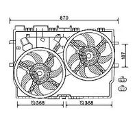 AVA Radiator Fan FT7584 for FIAT DUCATO 30 (2007) 2.2 MULTIJET etc