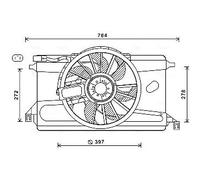 AVA Radiator Fan FD7561 for Ford C-Max (2007) 2.0 TDCi