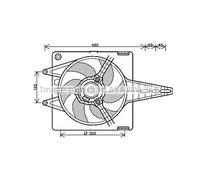 Radiator fan FT7547 AVA QUALITY COOLING for FIAT BRAVA BRAVO I MAREA MULTIPLA