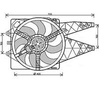 Radiator fan FT7567 AVA QUALITY COOLING for FIAT BRAVO II