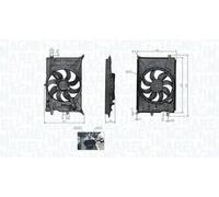 Radiator fan Single Fan 069422777010 MAGNETI MARELLI for JEEP FIAT
