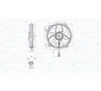 Radiator fan Single Fan 069422839010 MAGNETI MARELLI for PEUGEOT CITROËN