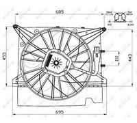 Radiator fan Single Fan 47462 NRF for VOLVO XC90 I