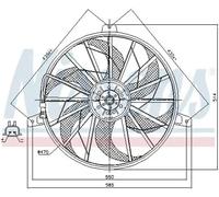 Radiator fan Single Fan 85512 NISSENS for JEEP GRAND CHEROKEE Mk II