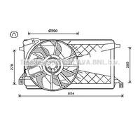 AVA Radiator Cooling Fan FD7563 for FORD C-MAX (2007) 1.6 TDCI/TDCI ECONETIC etc