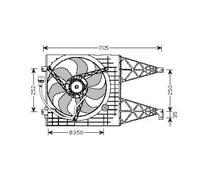 Radiator fan Single Fan VN7507 AVA QUALITY COOLING for VW POLO III GOLF Mk IV