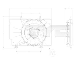 Radiator Fan TYC Fits FORD B-Max Fiesta VI 1933768