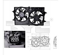 Radiator Fan TYC Fits FORD Focus C-Max II Turnier 1075132