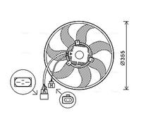 Radiator Fan VN7534 AVA Cooling 1K0121205AB 1K0121205AD 1K0121205G 1K0121205J