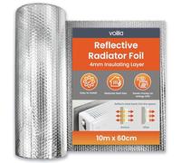 Radiator Foil Insulation Roll 10m x 60cm - 1 Pack Radiator Reflector Panels for Enhance Heat Efficiency - Energy Saving Radiator Heat Deflector for Home Heating with Adhesive Pads Included