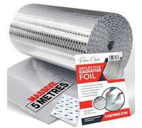 Radiator Foil Reflector Roll 5 Metre x 1M - Heat Reflective Insulation Roll Foil Sheet Backing - Thermal Bubble Wrap Energy Saving Radiator Heat Reflector Foil Insulation for Behind Radiators
