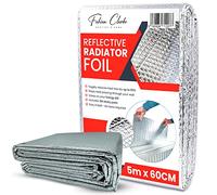 Radiator Foil Reflector Roll 5m x 60cm - Heat Reflective Radiator Foil Panels and Insulation Sheet - Radiator Reflector Foil for Behind Radiators - Thermal Radiator Insulation Includes Sticky Pads