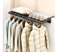 Radiator Folding Airer Radiator Towel Holder Clothes Dryer Drying Rack, Towel Rail Hanging 40Cm Cloth Hanger Storage Holder(Black)