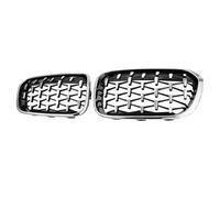 Radiator Front Grill For BMW 1 Series F20 F21 Car Front Bumper Grilles Racing Grill Kidney Diamond Grills Accessories 2015 2016 2017 Car Replacement Grille(Silver)