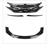 Radiator Grill For Civic 10th Gen 2016-2018 Black Front Upper Grille Grill+Lower Spoiler Bumper Lip Car Body Kit Front Grille
