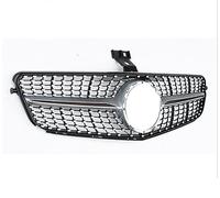Radiator Grill Grill For Mercedes For Benz C Class W204 2008-2014 C180 C200 C300 Front Grille Diamond Style Black/Silver Upper Bumper Hood Mesh Front Grille(Silver)