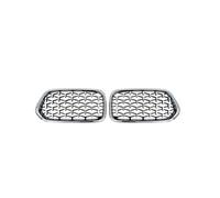 Radiator Grille 1 Pair Left Right Meteor Style Front Diamond Kidney Grill Racing Grilles Gloss Black For BMW X2 F39 2018 2019 2020 2021(Silver)