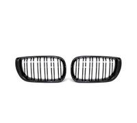 Radiator Grille 1Pair Car Front Kidney Grills Gloss Black Double Slat Hood Grill For BMW 3 Series E46 2002-2005 Racing Grille(Gloss black)