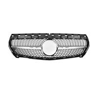Radiator Grille Black GTR Style Grille Chrome Diamonds Bumper Grille For Mercedes For Benz CLA-Class W117 2013-2019 CLA180 CLA200 CLA250 CLA45 AMG(Diamonds-Silver)