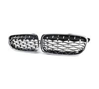 Radiator Grille Diamond Front Bumper Kidney Grill Double Slat Racing Sport Grille For BMW 3 Series F30 F31 F35 2011-19(Sliver)