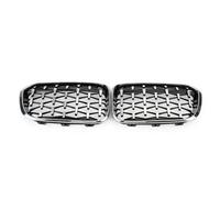 Radiator Grille For BMW 1 Series F20 F21 2012-2019 1 Pair Front Grilles Gloss Black Kidney Grill Replacement Racing Front Bumper Grilles(Diamond-Chrome Silver)