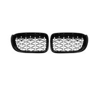 Radiator Grille For BMW E81 E82 E87 E88 128I 130I 135I 1 Series 07-11 Car Diamond Grill Front Kidney Bumper Grilles Racing Grill Silver Grille(Black Silver)