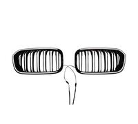 Radiator Grille For BMW For 1 Series F20 2015-2019 LED Light Up Dual Slat Front Grille Bumper Styling For Sport Trim Gloss Black Front Grill