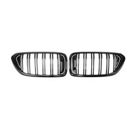 Radiator Grille For BMW For 6-Series G32 2017-2020 640i Carbon Fiber Look Double Line Style Front Bumper Racing Grill Glossy Dual Slats Grilles Front Grill(Double-Glossy Black)