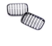 Radiator Grille Replacement For 3 Series E36 For Pre-LCI 1992-1996 Dual Slat Carbon Matte Grill Front Bumper Kidney Gloss Black Grills Cover Lower Grille(Dual Carbon Print)