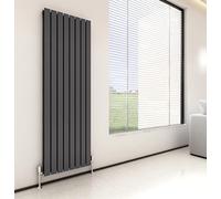 Radiator Horizontal Vertical Designer Flat Panel Central Heating Radiator 1800mm Height (1800x544mm Double, Anthracite)