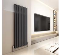 Radiator Horizontal Vertical Designer Flat Panel Central Heating Radiator 1800mm Height (1800x544mm Single, Anthracite)