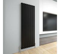 Radiator Horizontal Vertical Designer Flat Panel Central Heating Radiator 1800mm Height (1800x544mm Single, Black)