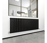 Radiator Horizontal Vertical Designer Flat Panel Central Heating Radiator 600mm Height (600x1428mm Single, Black)