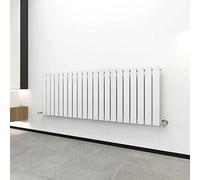 Radiator Horizontal Vertical Designer Flat Panel Central Heating Radiator 600mm Height (600x1428mm Single, White)