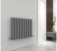 Radiator Horizontal Vertical Designer Flat Panel Central Heating Radiator 600mm Height (600x612mm Double, Anthracite)