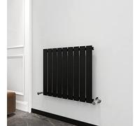 Radiator Horizontal Vertical Designer Flat Panel Central Heating Radiator 600mm Height (600x612mm Single, Black)