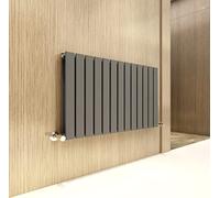 Radiator Horizontal Vertical Designer Flat Panel Central Heating Radiator 600mm Height (600x884mm Double, Anthracite)