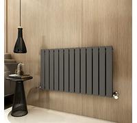 Radiator Horizontal Vertical Designer Flat Panel Central Heating Radiator 600mm Height (600x884mm Single, Anthracite)