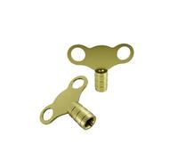 Radiator Key 2 Pack - Solid Brass Bleed Key for Venting and Bleeding Radiators | Universal Clock Type Valve Key | Heavy Duty Plumbing Tool for Air Vent Removal | Easy Grip Design