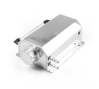 Radiator Overflow Tank 2L Universal Engine Oil Fuel Gas Catch Can Breather Tank Bottle Coolant Radiator Overflow Tank Coolant Expansion Tank Cap(Silver)