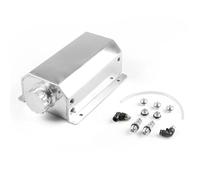 Radiator Overflow Tank Universal 2L Alloy Engine Oil Fuel Gas Catch Can Breather Tank Bottle Coolant Radiator Overflow Tank Coolant Expansion Tank Cap(Silver)