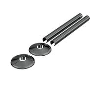 Radiator Pipe Covers 15mm x 200mm PVC Pipe Sleeves | Black Nickel Pair | Standard & Easy Fit Clip-On Decorative Pipe Covers in Luxury Finish Made of PVC, 200mm Length of Snap on Sleeves