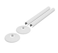 Radiator Pipe Covers 15mm x 200mm PVC Pipe Sleeves | White Pair | Standard & Easy Fit Clip-On Decorative Pipe Covers in Luxury Finish Made of PVC, 200mm Length of Snap on Sleeves