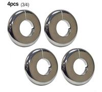 Radiator Pipe Covers, 4pc Collar 15mm 22mm 3/8" 3/4" Hole Plastic Slide Over Existing Pipes for Central Heating Chrome(3/4”)