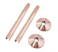 Radiator Pipe Covers and Collars 15mm, 2 Pack Chrome Plastic Sleeves for Heating Pipes, 200mm Length Decorative Trim Rings to Unsightly Pipes in Bathroom(Rose gold)