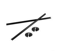 Radiator Pipe Covers Collars Set 15mm Diameter 500mm Length Plastic Tubes in Black White Finish for Concealing Home Heating Pipes(Black)