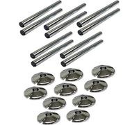 Radiator Pipe Sleeve Covers and Pipe Collars in Chrome Effect 15mm x 200mm (10 x 10 Pack)