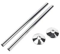 Radiator Pipe Sleeve Covers and Pipe Collars in Chrome Effect 15mm x 200mm (2 x 2 Pack)