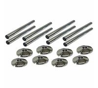 Radiator Pipe Sleeve Covers and Pipe Collars in Chrome Effect 15mm x 200mm (8 x 8 Pack)